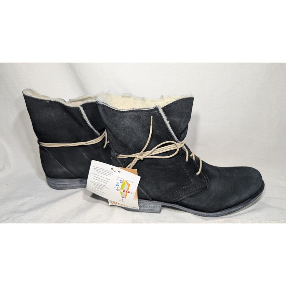 Eric Michael Sofia Wool Waterproof Black Suede Ankle Boots EUR 39 Sz 8.5 to 9‎